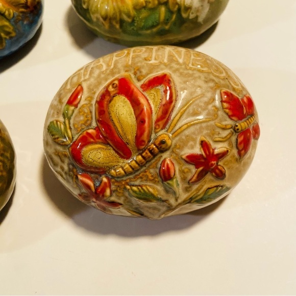 Set of 4 Tranquility and Happiness Inspirational Decor Rock Art. - Picture 5 of 5